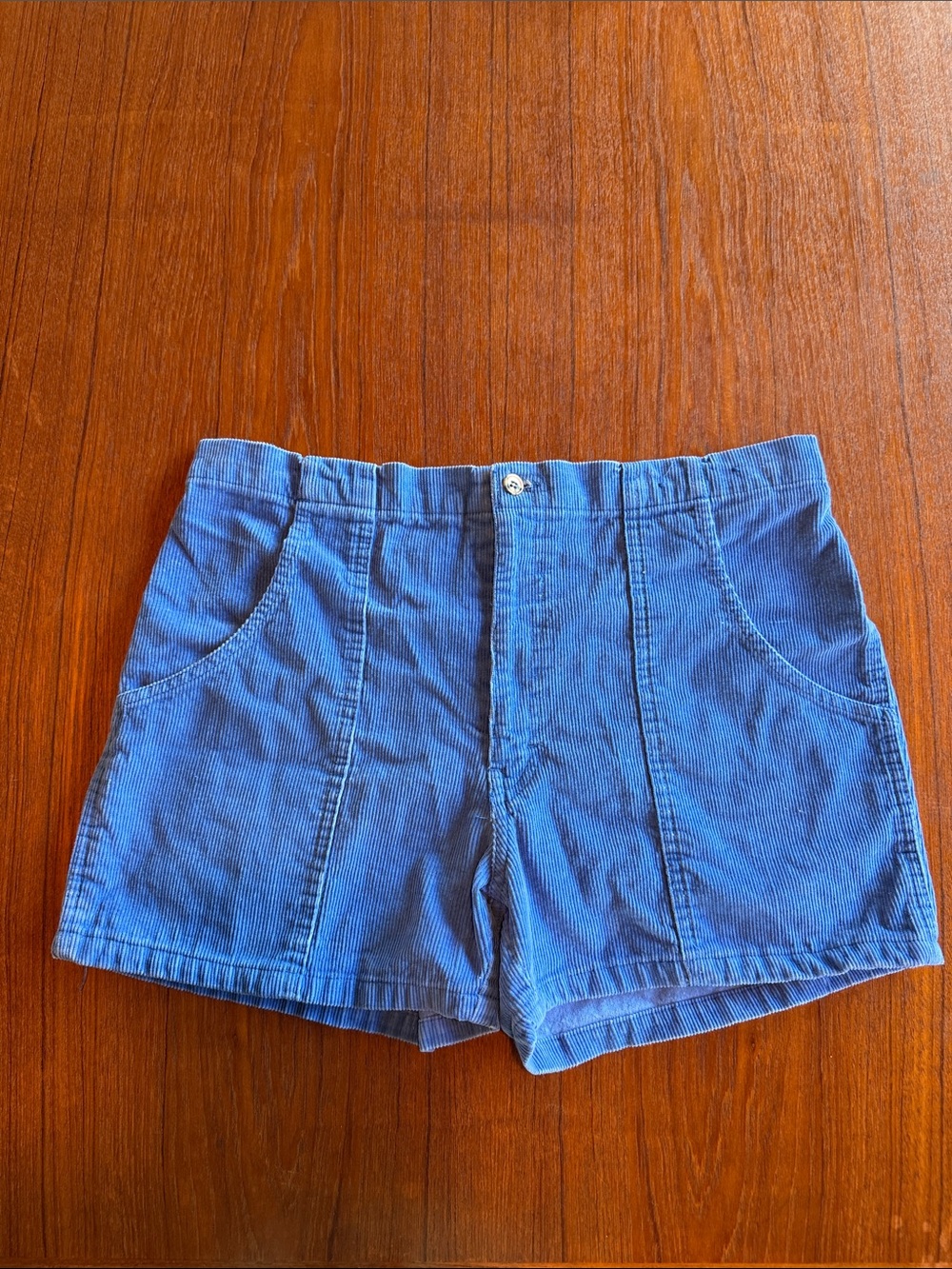 Vintage 80s Fast Breakers Corduroy Shorts Blue Sz 36 GUC stubbies OP style